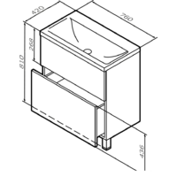 AM.PM Тумба под умывальник Gem 75 M90FSX07522GM32 (2 ящика, графит) Image #10