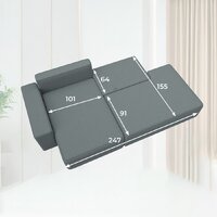 Лига диванов Лига-079 левый 129813L (рогожка амур 07 серый) Image #12