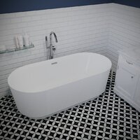 Wellsee Air Gap R 166x77 23860103R (отдельностоящая ванна белый глянец, экран, ножки, сифон-автомат матовый черный) Image #8