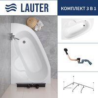 Lauter Valencia 150x100 2102150L (с каркасом и сифоном 21Y11021 матовый черный)