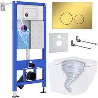 Roxen Antares Tornado в комплекте с инсталляцией StounFix Dual Fresh 6 в 1 968356 (кнопка: золото глянцевое)