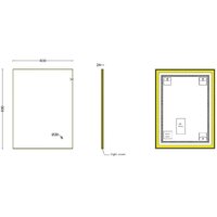 Roxen Зеркало Frida c подсветкой 510215-60 (60x80) в тонком металлическом профиле в цвете брашированное золото Image #10