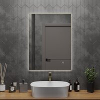 Roxen Зеркало Frida c подсветкой 510215-60 (60x80) в тонком металлическом профиле в цвете брашированное золото Image #3