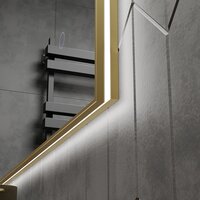 Roxen Зеркало Frida c подсветкой 510215-60 (60x80) в тонком металлическом профиле в цвете брашированное золото Image #8