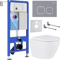 Roxen Antares 530185-02 в комплекте с инсталляцией StounFix Dual Fresh 6 в 1 966352 (кнопка: серый бетон)