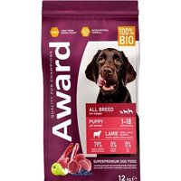 Award Puppy All Breed для щенков всех пород с ягненком и индейкой с добавлением яблока и черники 12 кг Image #1