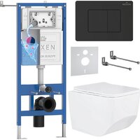 Roxen Boro в комплекте с инсталляцией StounFix Dual Fresh 6 в 1 868602 (кнопка: оружейная сталь матовая)