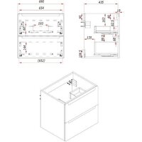 ЗОВ Тумба под умывальник Дион 70 D70LAFM7015MKV5-KP13W (графит матовый) Image #7