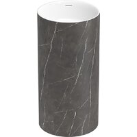 Wellsee Chalice Perfection 230617000 (отдельностоящий, без отверстия под смеситель, цвет матовый черный мрамор/глянцевый белый) Image #1