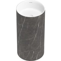 Wellsee Chalice Perfection 230617000 (отдельностоящий, без отверстия под смеситель, цвет матовый черный мрамор/глянцевый белый) Image #2