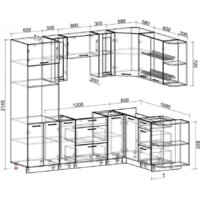 Интерлиния Мила 1.68x2.4 правая без столешницы (белый платинум) Image #2
