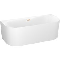Wellsee Collaro 180x80 28910204R (пристенная ванна белый глянец, экран, ножки, сифон-автомат золото) Image #2