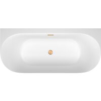 Wellsee Collaro 180x80 28910204R (пристенная ванна белый глянец, экран, ножки, сифон-автомат золото) Image #4