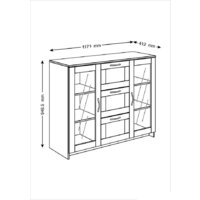 Mio Tesoro Сириус 2 двери со стеклом и 3 ящика 117x95 2.02.03.380.1 (белый) Image #5