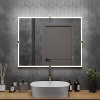 Roxen Зеркало Cler c подсветкой 510010-90 (90x70) в рельефной полимерной раме Image #5