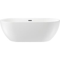 Wellsee Chic Riviera 179x84,5 236803003 (отдельностоящая ванна белый глянец, экран, ножки, сифон-автомат матовый черный)