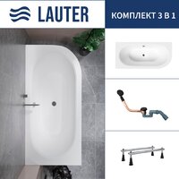 Lauter Bliss 170 L 21201071L (с ножками и сифоном 21Y11021 матовый черный)