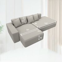 Лига диванов Лига-079 левый 129811L (рогожка амур 02 бежевый) Image #9