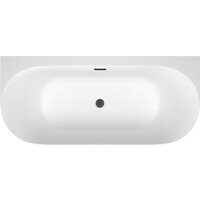 Wellsee Collaro 180x80 28910203R (пристенная ванна белый глянец, экран, ножки, сифон-автомат матовый черный) Image #4