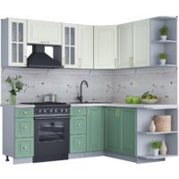 Интерлиния Мила Шато 1.7x2.1 правая (белый/мята/бискайская сосна)