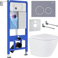 Roxen Antares 530185-02 в комплекте с инсталляцией StounFix Dual Fresh 6 в 1 966055 (кнопка: серый бетон)