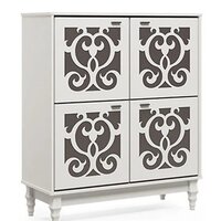 Мебельград Комод Джела 4дв (белый аляска-бланж)