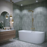 Wellsee Collaro 180x80 28910202R (пристенная ванна белый глянец, экран, ножки, сифон-автомат глянцевый белый) Image #8