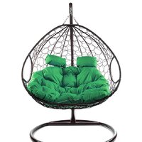 M-Group Для двоих 11450204 (коричневый ротанг/зеленая подушка)