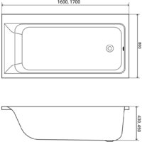 Lauter Seraphina 170x80 2112170R (с ножками и сифоном 21Y32001 матовый черный) Image #16