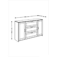 Mio Tesoro Сириус 2 двери и 3 ящика 156x95 2.02.03.290.3 (дуб сонома) Image #5