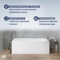 Ванна Lauter Haven 150 /21202005 (с ножками и сифоном 21Y11020 хром) - Превью изображения №6 — Интернет-Магазин TECNO.BY