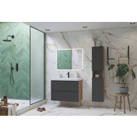 ЗОВ Тумба под умывальник Дион 80 D80LHO0M7015МKV5-KP13W (графит матовый/дуб) Image #5