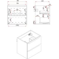 ЗОВ Тумба под умывальник Дион 80 D80LHO0M7015МKV5-KP13W (графит матовый/дуб) Image #7