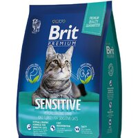 Brit Premium Sensitive для взрослых кошек с чувствительным пищеварением с ягненком и индейкой 400 г
