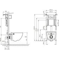 Унитаз подвесной Cersanit Brasko Smart DPL EO Slim + Aqua 40 Smart M 69333 (с кнопкой Twins черный матовый) - Превью изображения №2 — Интернет-Магазин TECNO.BY