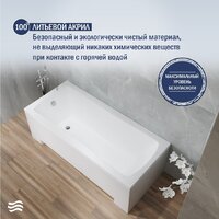 Ванна Lauter Bianca 150 21207150 (с ножками и сифоном 21Y11021 матовый черный) - Превью изображения №5 — Интернет-Магазин TECNO.BY