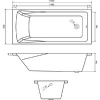 Ванна Lauter Aurora 160x70 21010060 (с каркасом и сифоном 21Y11021 матовый черный) - Превью изображения №18 — Интернет-Магазин TECNO.BY