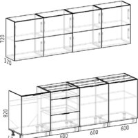 Интермебель Микс Топ-38 2.4м без столешницы (графит серый) Image #7