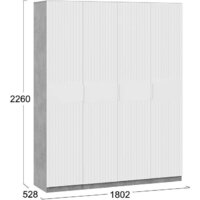 Трия Хилтон комбинированный с 4-мя дверями (ателье светлый/белый матовый) Image #4