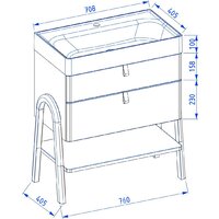 Lauter Тумба с умывальником Estel 70 + Solid Surface (светло-серый п/мат) Image #15