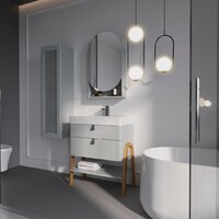 Lauter Тумба с умывальником Estel 70 + Solid Surface (светло-серый п/мат) Image #3