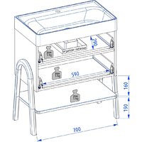 Lauter Тумба с умывальником Estel 70 + Solid Surface (светло-серый п/мат) Image #16