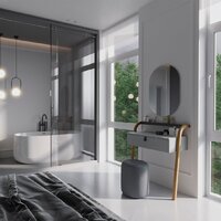 Lauter Тумба с умывальником Estel 70 + Solid Surface (светло-серый п/мат) Image #5