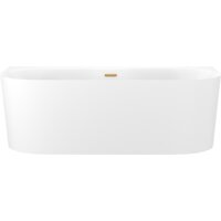 Wellsee Collaro 170x80 28910104R (пристенная ванна белый глянец, экран, ножки, сифон-автомат золото)