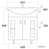 Onika Тумба под умывальник Кристалл 65.18 (белый) [106513] Image #4