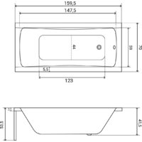Lauter Bianca 160 21207160 (с ножками и сифоном 21Y32002 белый) Image #33