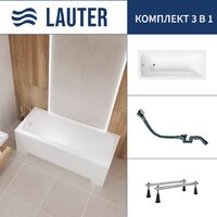 Lauter Bianca 160 21207160 (с ножками и сифоном 21Y32002 белый)