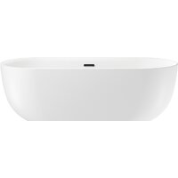 Wellsee Chic Riviera 170x76 236802003 (отдельностоящая ванна белый глянец, экран, ножки, сифон-автомат матовый черный) Image #1