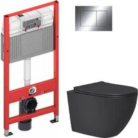 Lauter Augsburg 21109EC + 9400412 (черный матовый с кнопкой смыва)