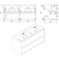  ЗОВ Тумба с умывальником Парма 120 P120LWP0MWHMC1A-OL120 (белый/белый галифакс) - Превью изображения №4 — Интернет-Магазин TECNO.BY